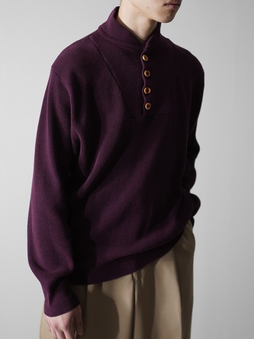 1980-90's Eddie Bauer Cotton knit 4button design sweater