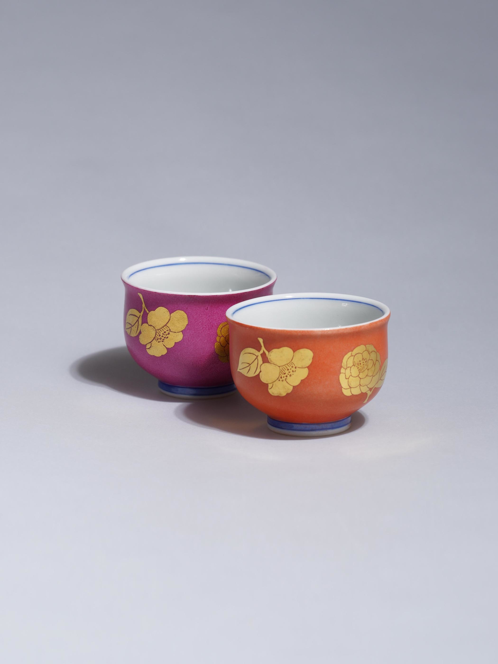 色絵金彩花文盃酒盃合わせ箱M6405