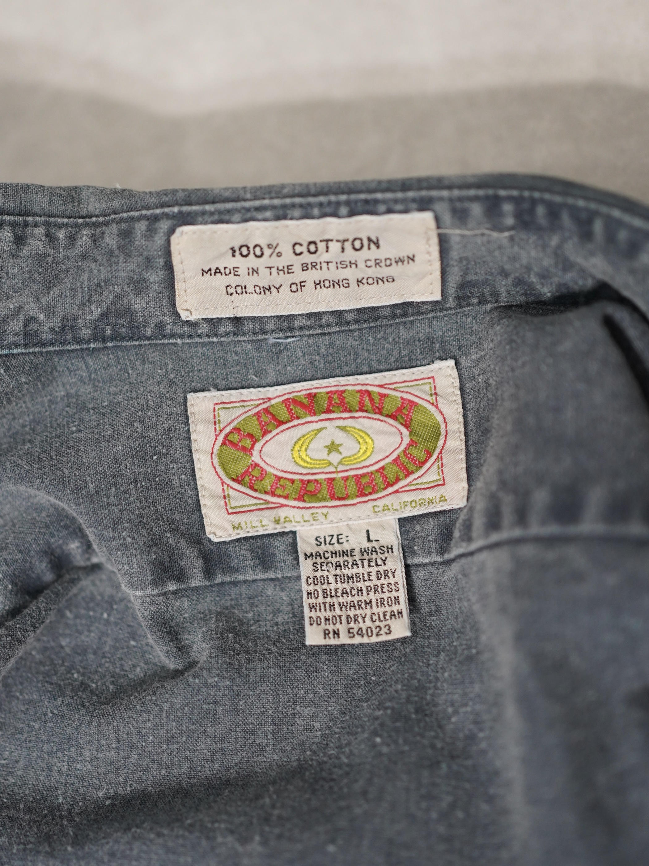 1970’s BANANA REPUBLIC Cotton Safari shirts/Made in The British Crown colony of Hong Kong