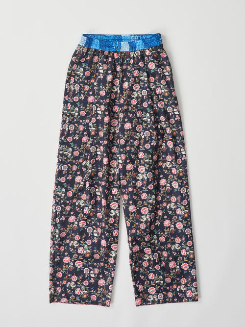 【受注商品】panda printed pajama pants・NAVY×BLUE
