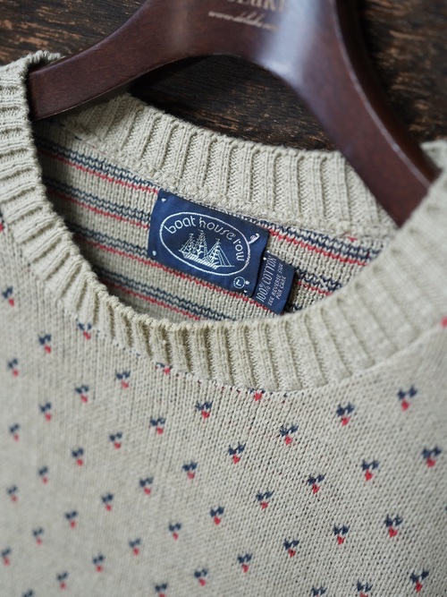 1990's boat house row cotton knit sweater
