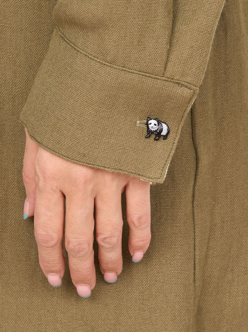 【受注商品】panda rompers・KHAKI×WHITE