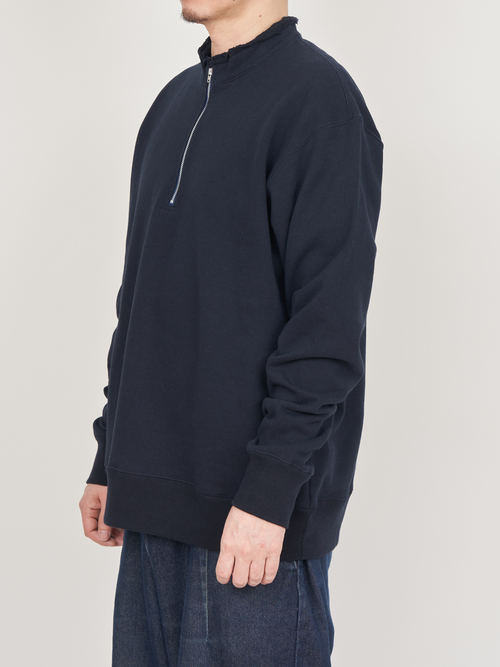 【受注商品】half zip sweat shirt・NAVY