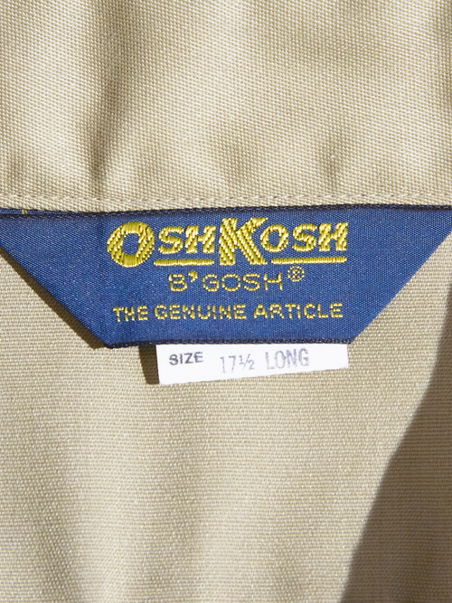 1980s "OSH KOSH" snap work shirt -BEIGE-