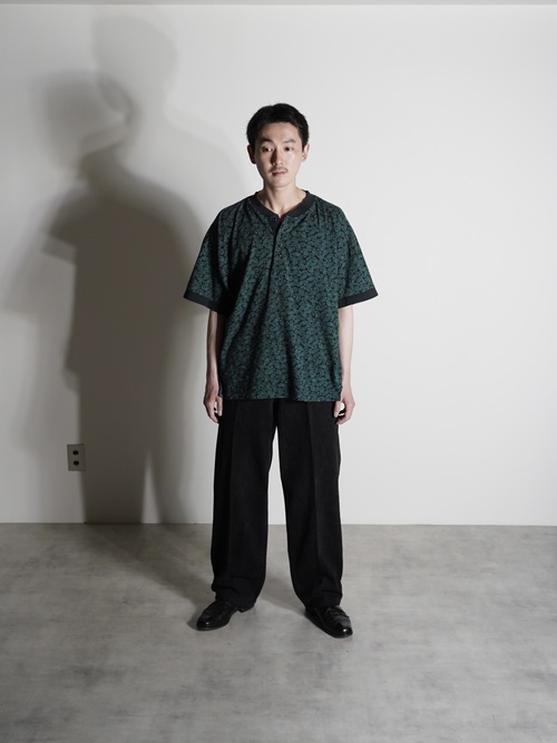 1990's Paisley pattern Henry-neck Tee / Made in Turkey