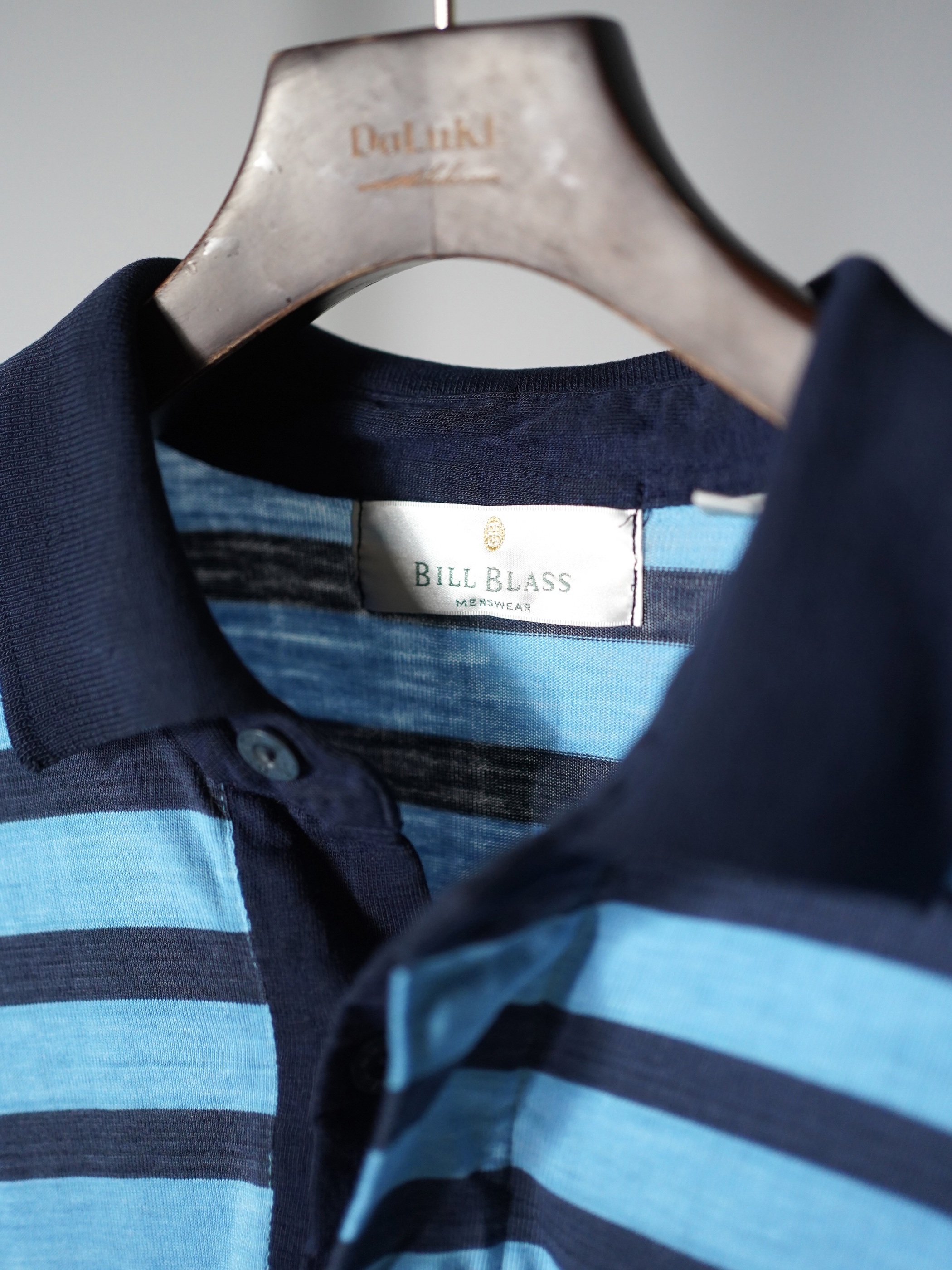 1990's~ BILL BLASS cotton poly 比翼 border polo shirt