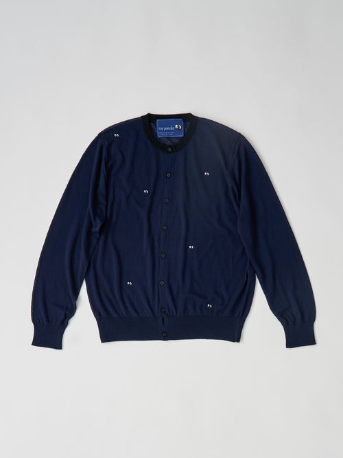 【受注商品】mini pandas summer cardigan・NAVY×BLACK