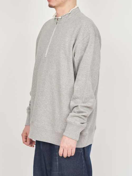 【受注商品】half zip sweat shirt・GRAY
