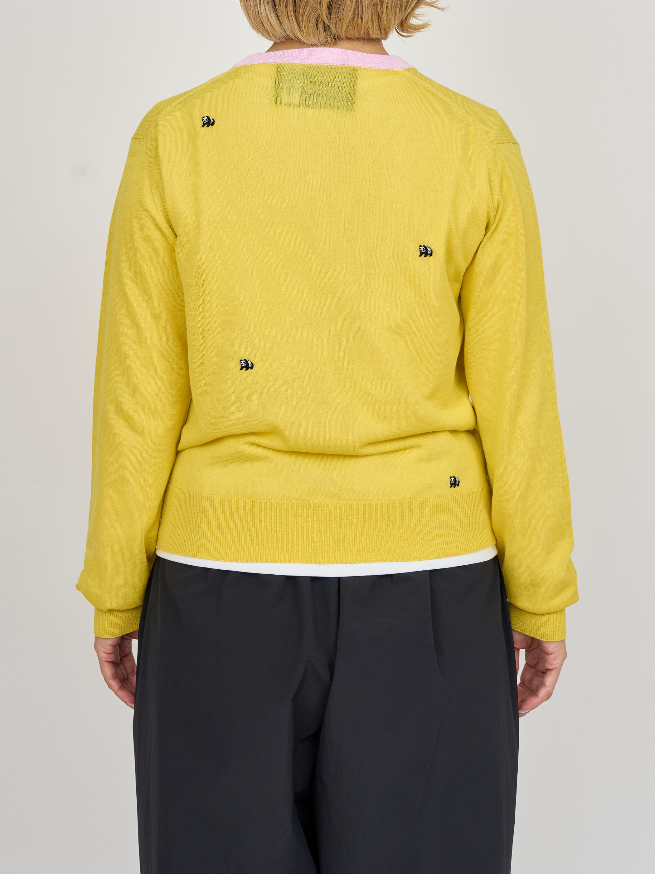 【受注商品】mini pandas summer cardigan・YELLOW×PINK