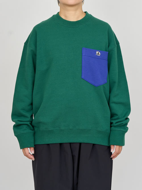 【受注商品】big pocket sweat shirt・GREEN