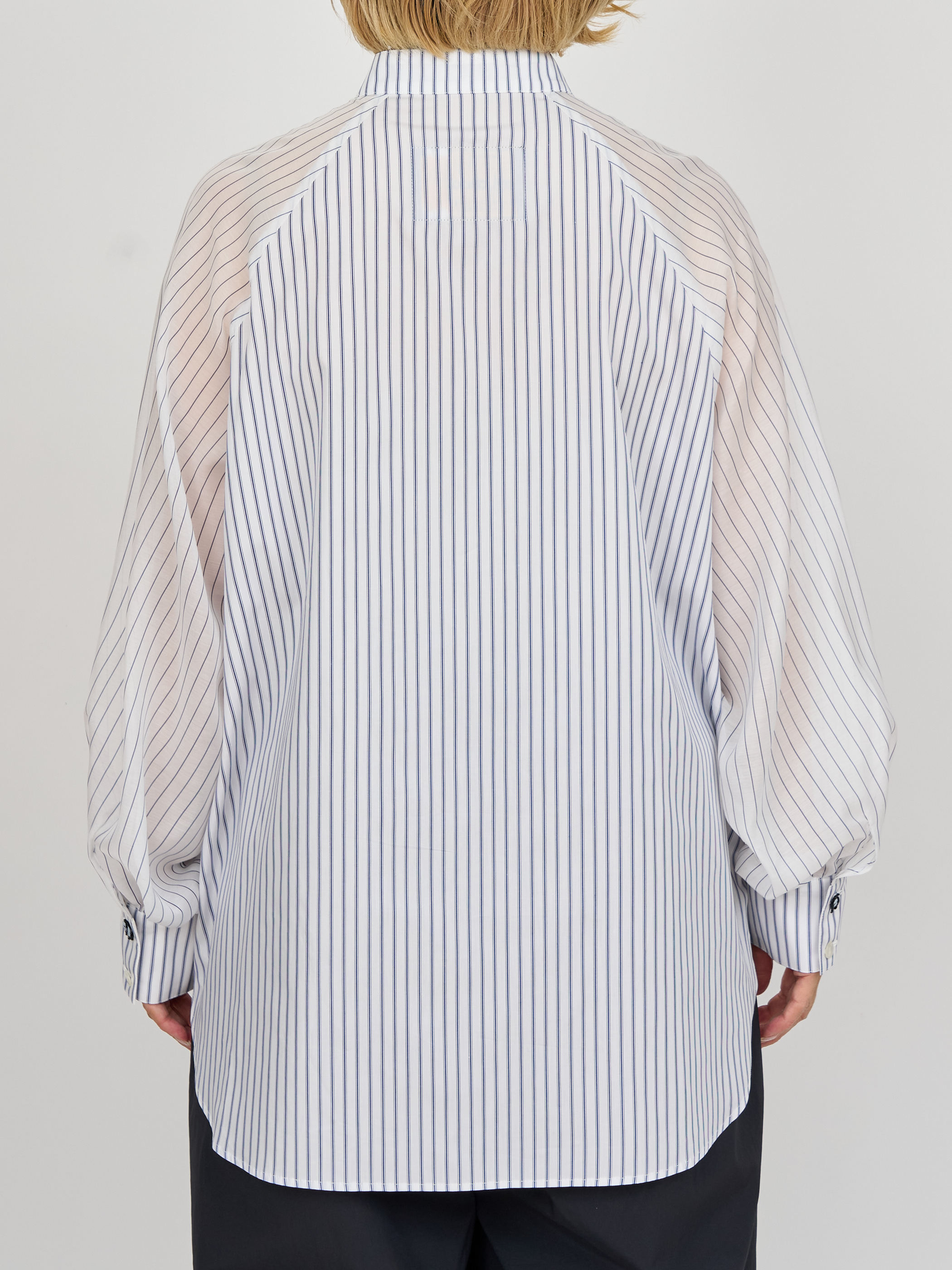 【受注商品】sheer striped blouse・WHITE