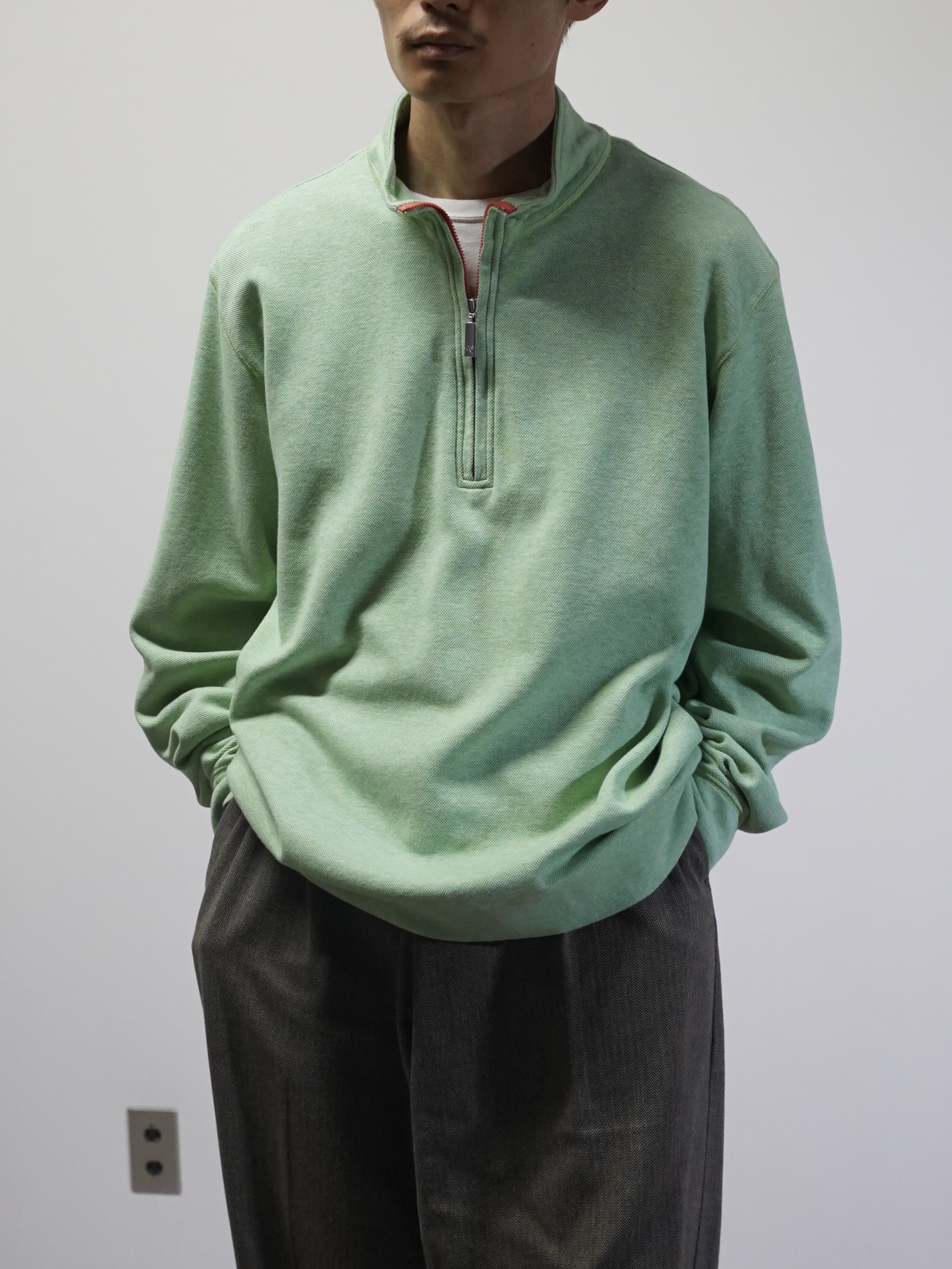ORVIS 100% Pima cotton half zip tops/Made in Peru
