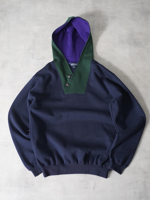 1990's LANDS'END Bi-color design Sweat hoodie / Made in Hong Kong