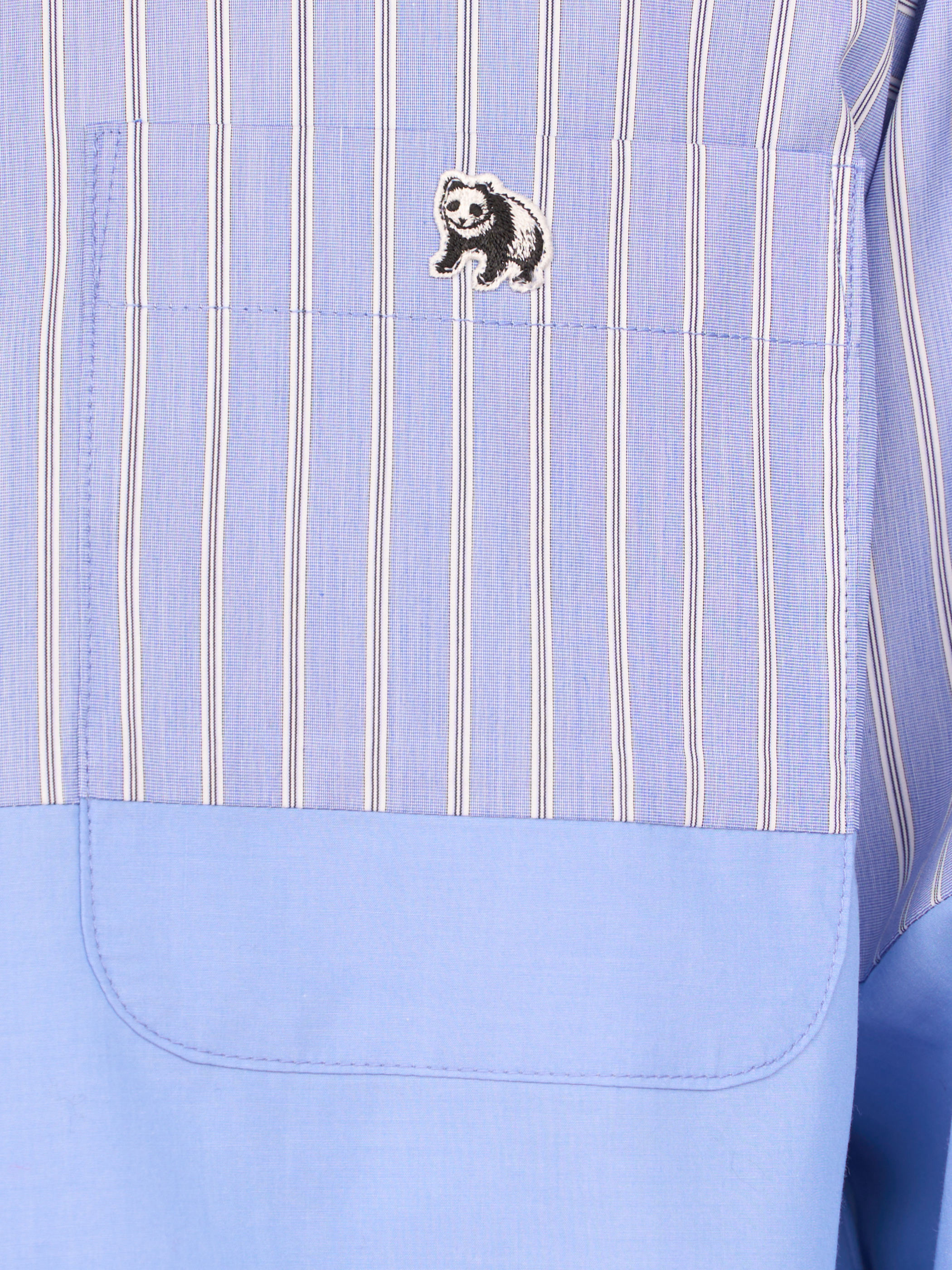 【受注商品】fake round collar shirt・LT.BLUE