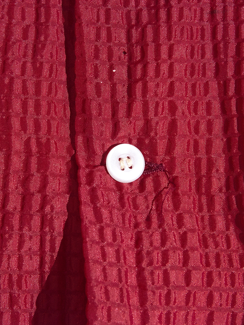 1960s "ESSRO" nylon seersucker shirt -RED-