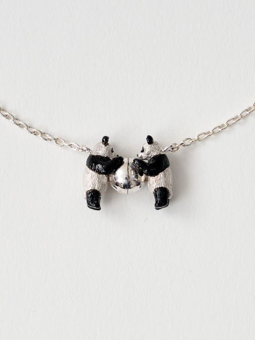 【受注商品】〈simmon×my panda〉twin pandas chain neckless・SILVER