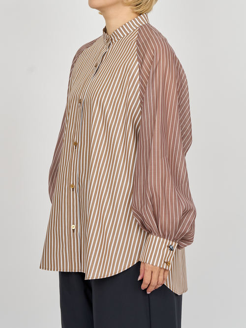 【受注商品】sheer striped blouse・BROWN 【受注商品】sheer striped blouse・BROWN
