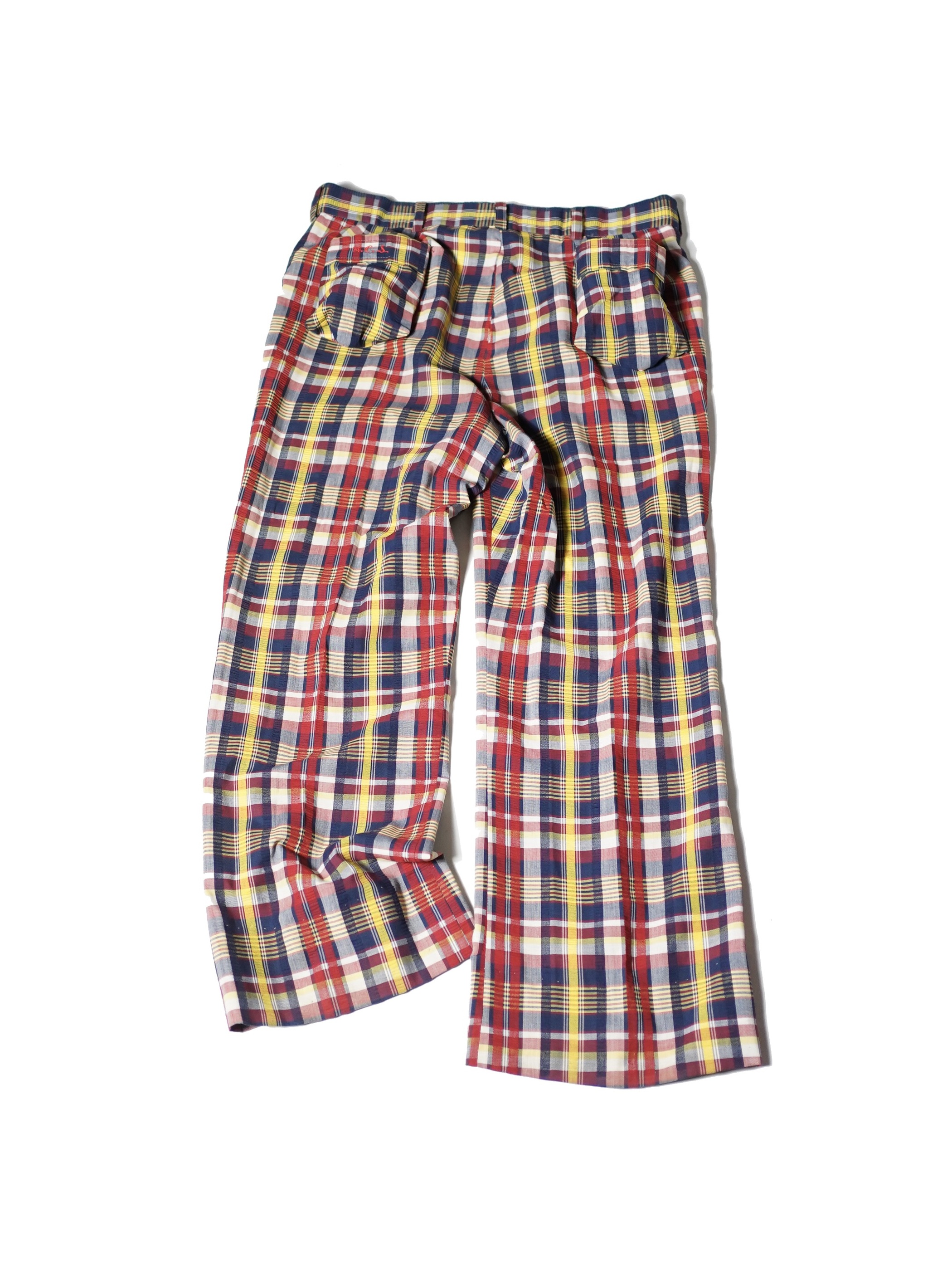 1970~ Unknown Seersucker flare check golf pants