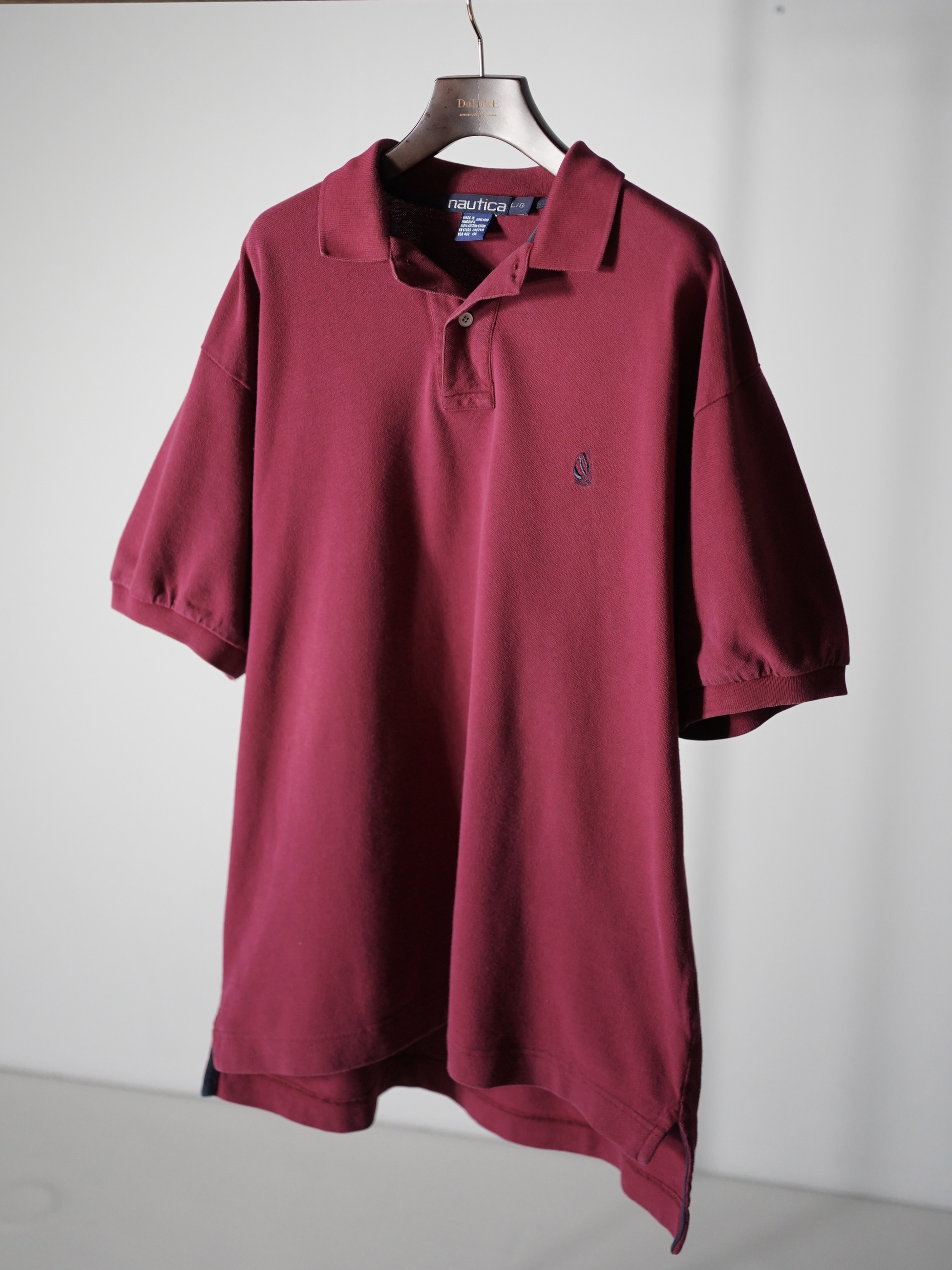 1990's nautica 1point polo shirt / Made in Hong Kong