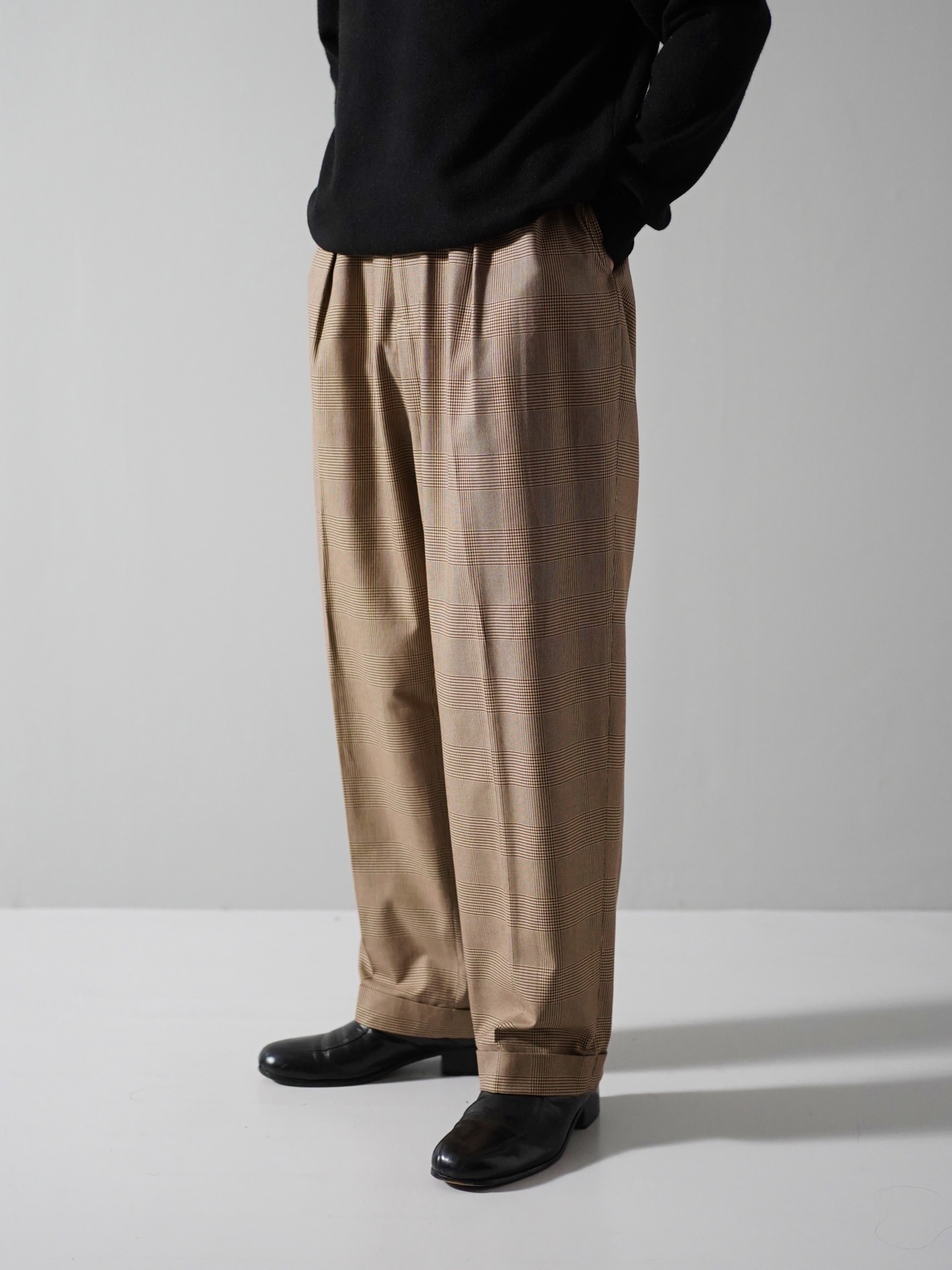 1990's Polo by Ralph Lauren Glen check 2tuck Cotton trousers