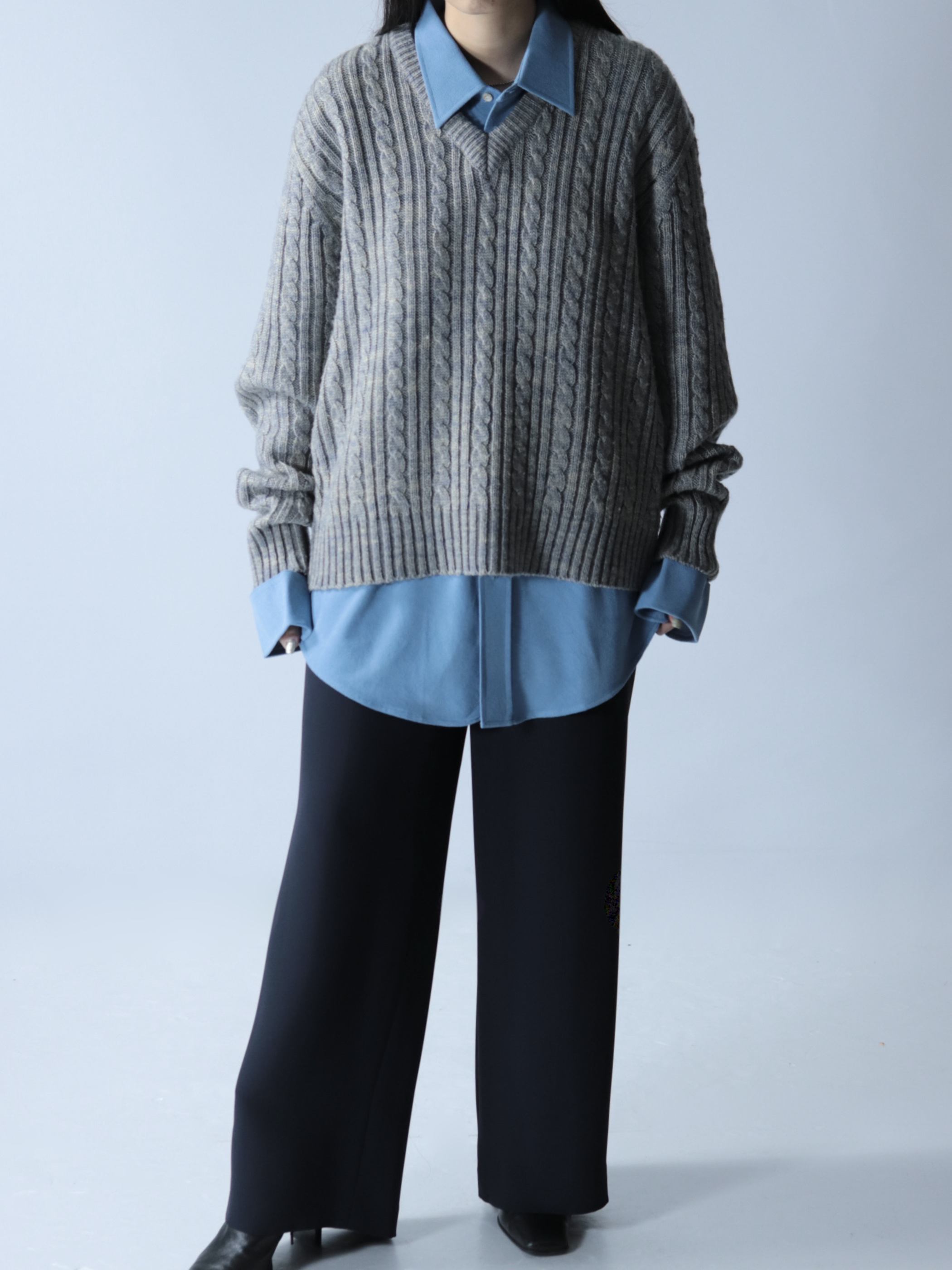 Cable Vneck Sweater