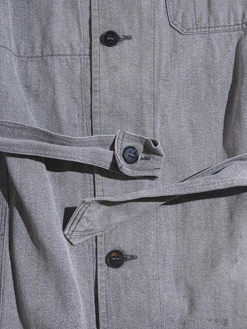 1950-60s "unknown" salt&pepper cotton atelier coat -GRAY-