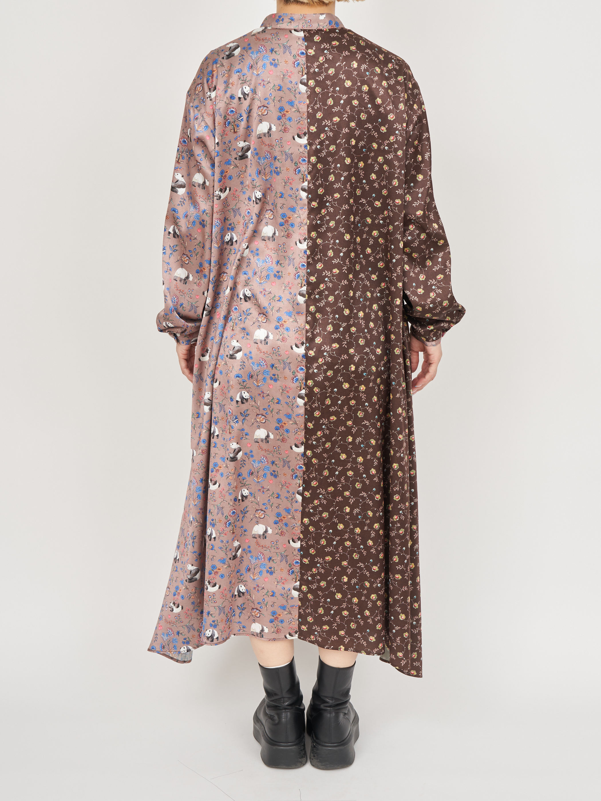 【受注商品】panda printed dress・BROWN×BEIGE