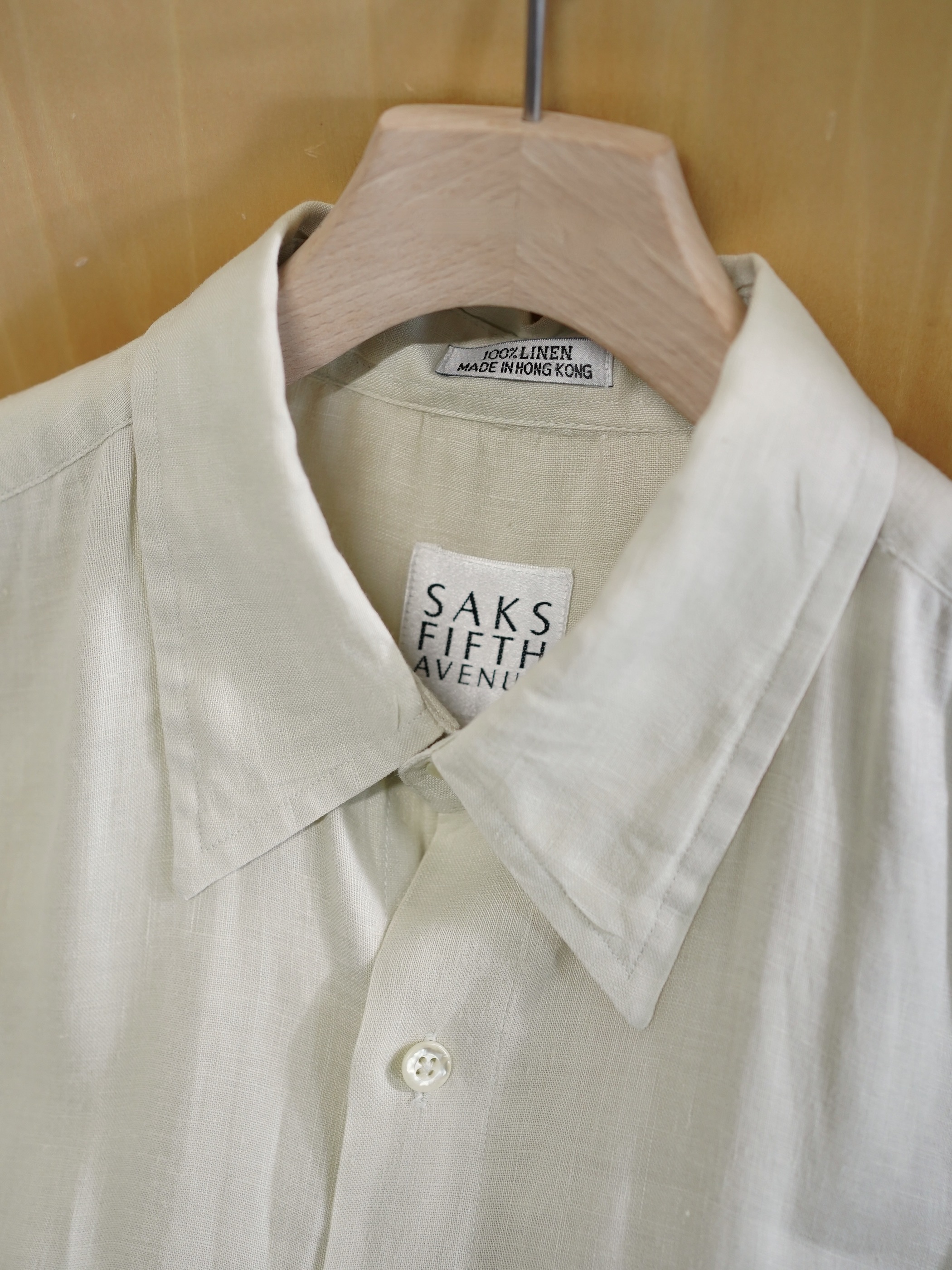 OLD SAKS FIFTH AVENUE 2p Linen shirt / Made in Hong Kong