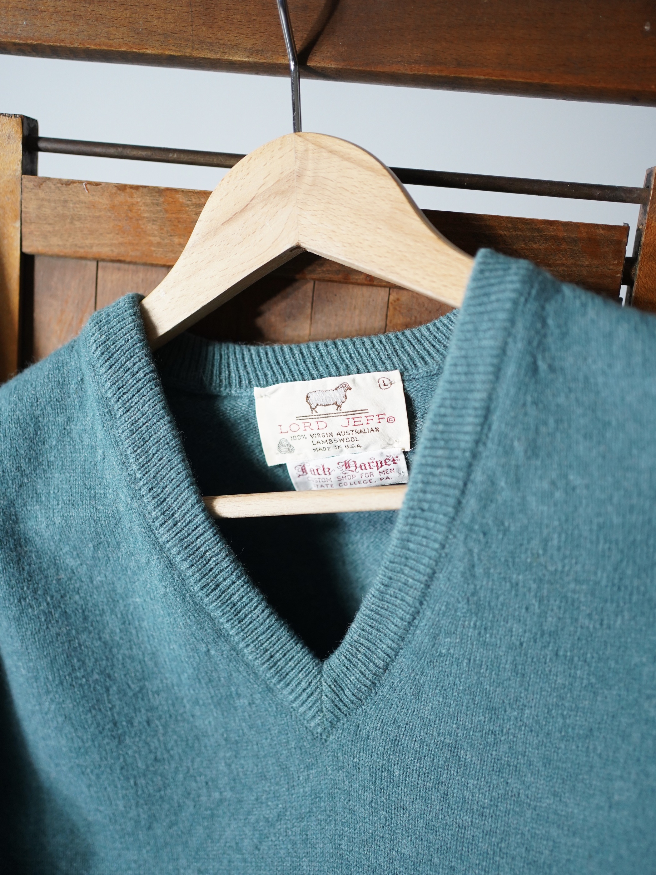 1970-80's LORD JEFF Virgin Australian lambs wool knit vest / Made in USA