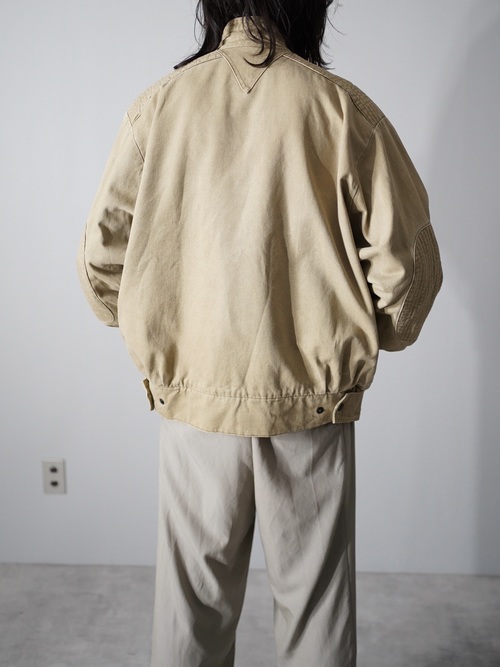 Europa vintage Cotton twill elbow-patch design jacket / fabrique en France