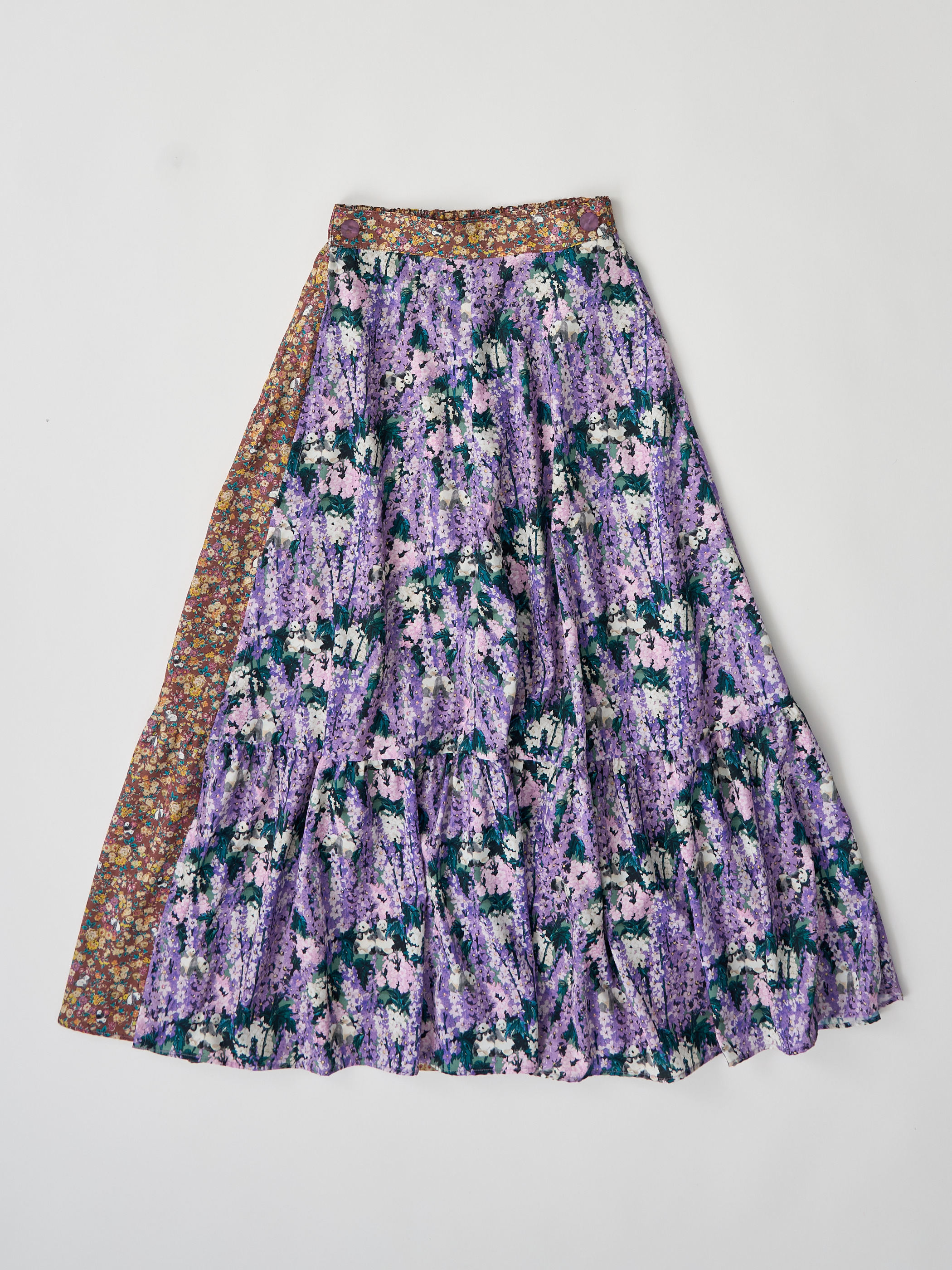 【受注商品】2way wrap skirt・PURPLE×BROWN