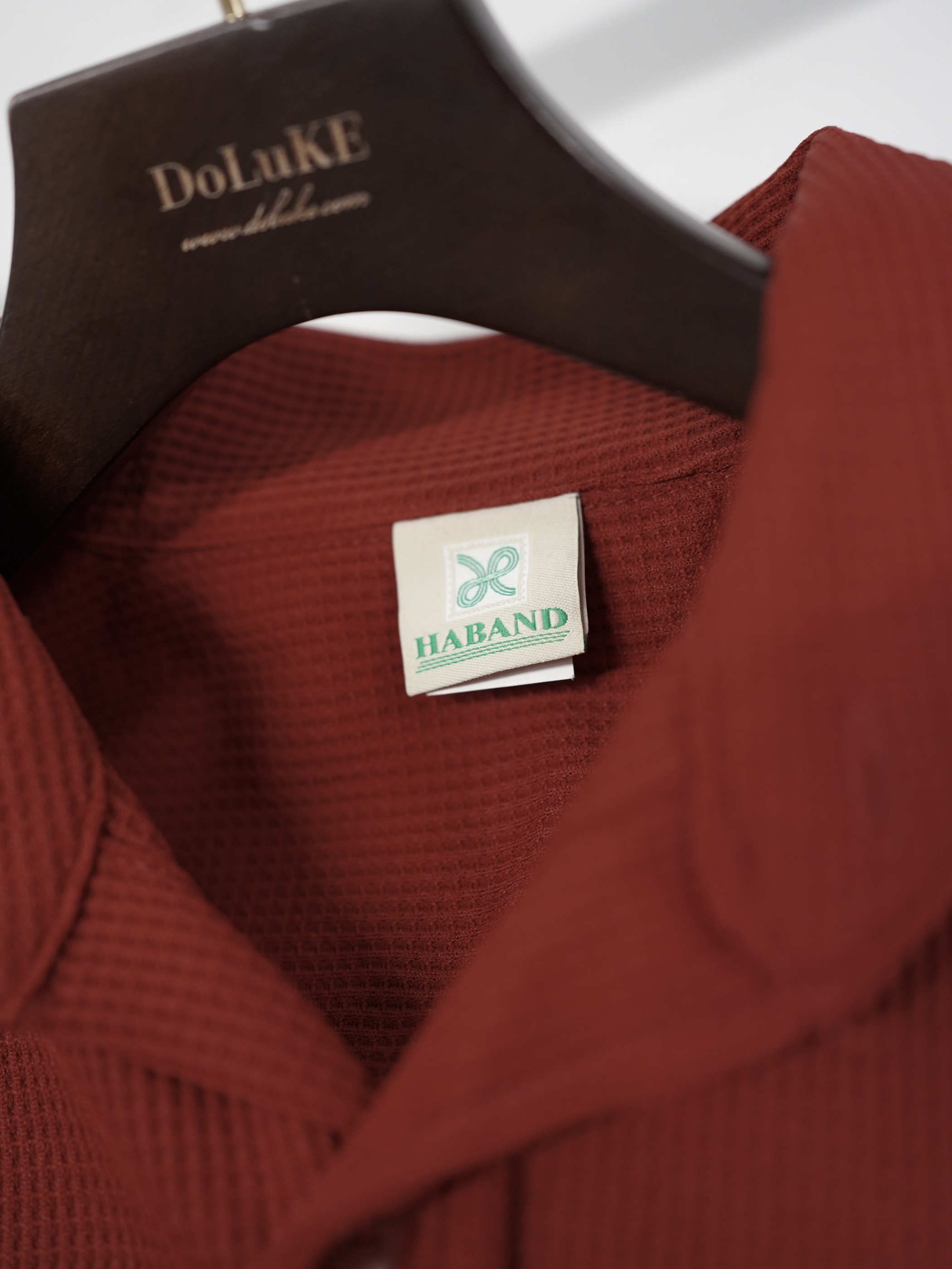 1990's HABAND Poly 100% waffle fabric L/S shirt