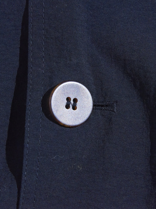 1990s "KENNETH BARNARD" nylon bal collar coat -BLACK–
