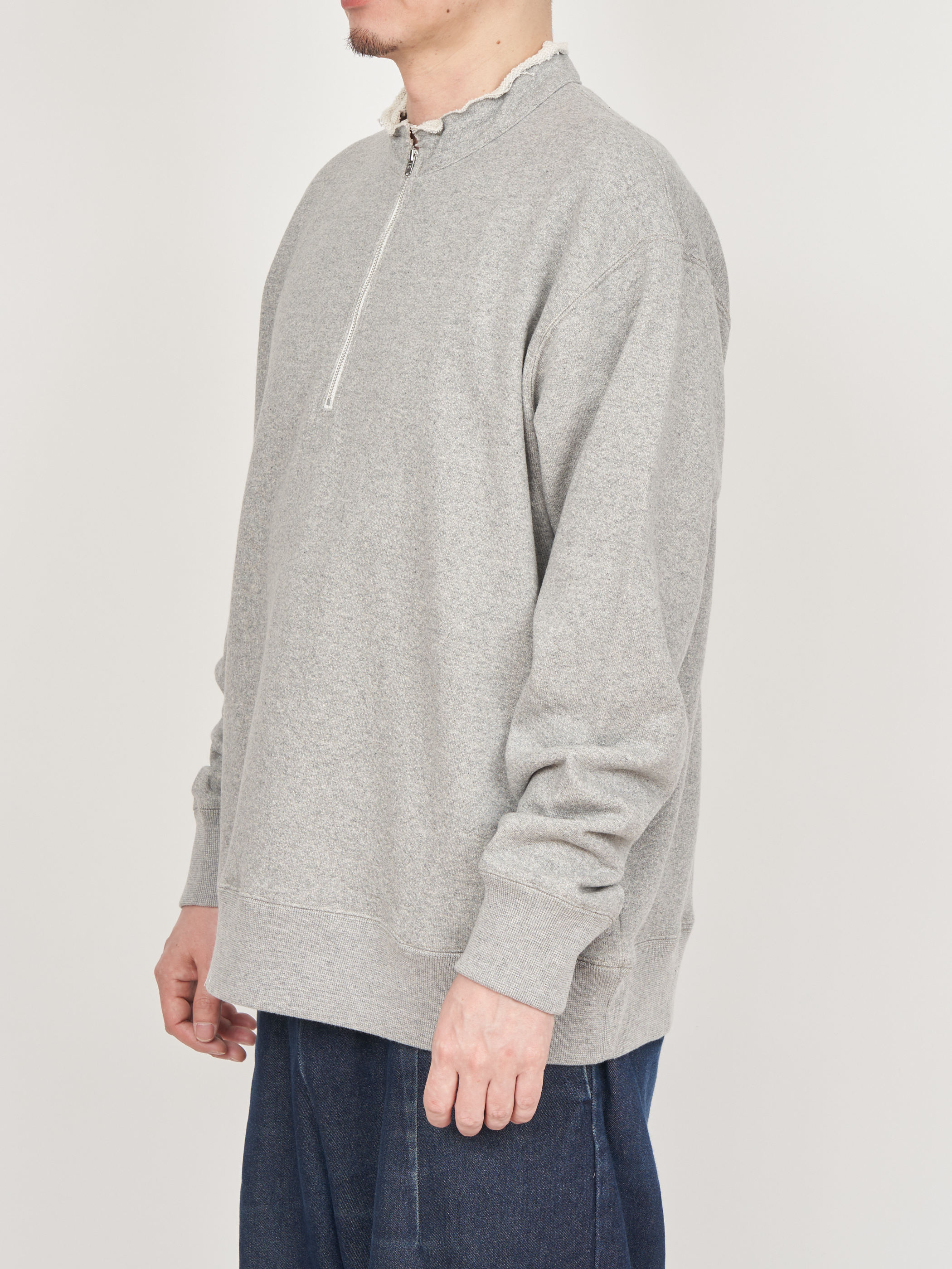 【受注商品】half zip sweat shirt・GRAY