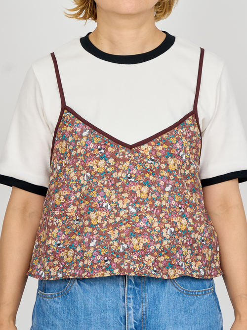 【受注商品】panda printed camisole・BROWN×YELLOW