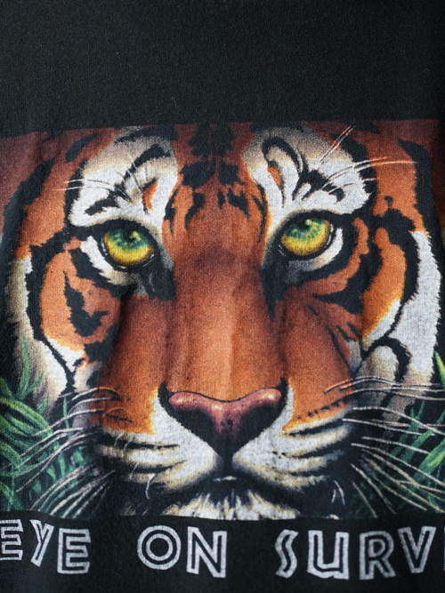 1990's Tiger print L/S T-shirts / Made in USA