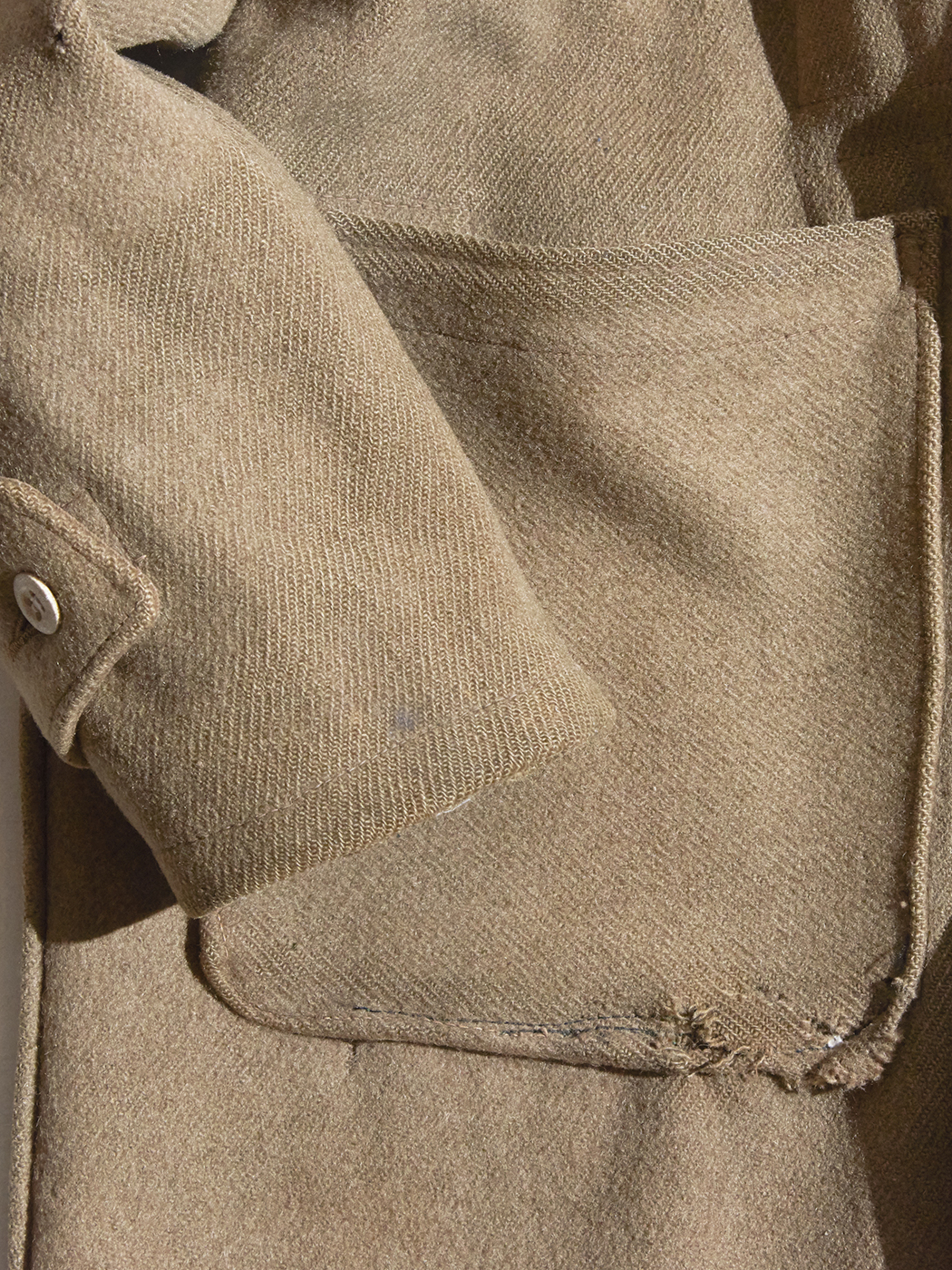 1940s "ROYAL NAVY?" wool coat -KHAKI-