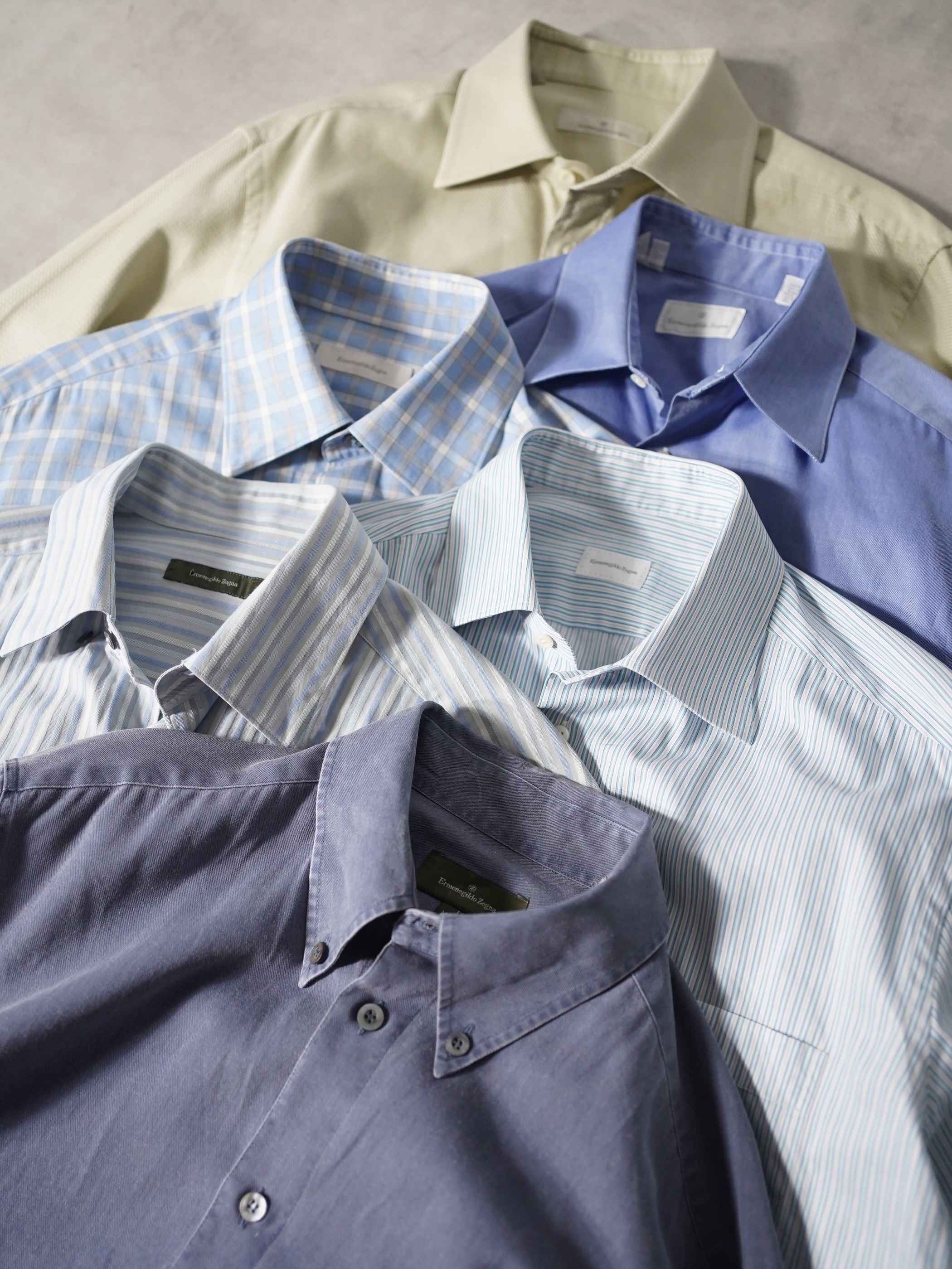 Ermenegildo Zegna Cotton 隠しB.D. dress shirt / Made in Italy