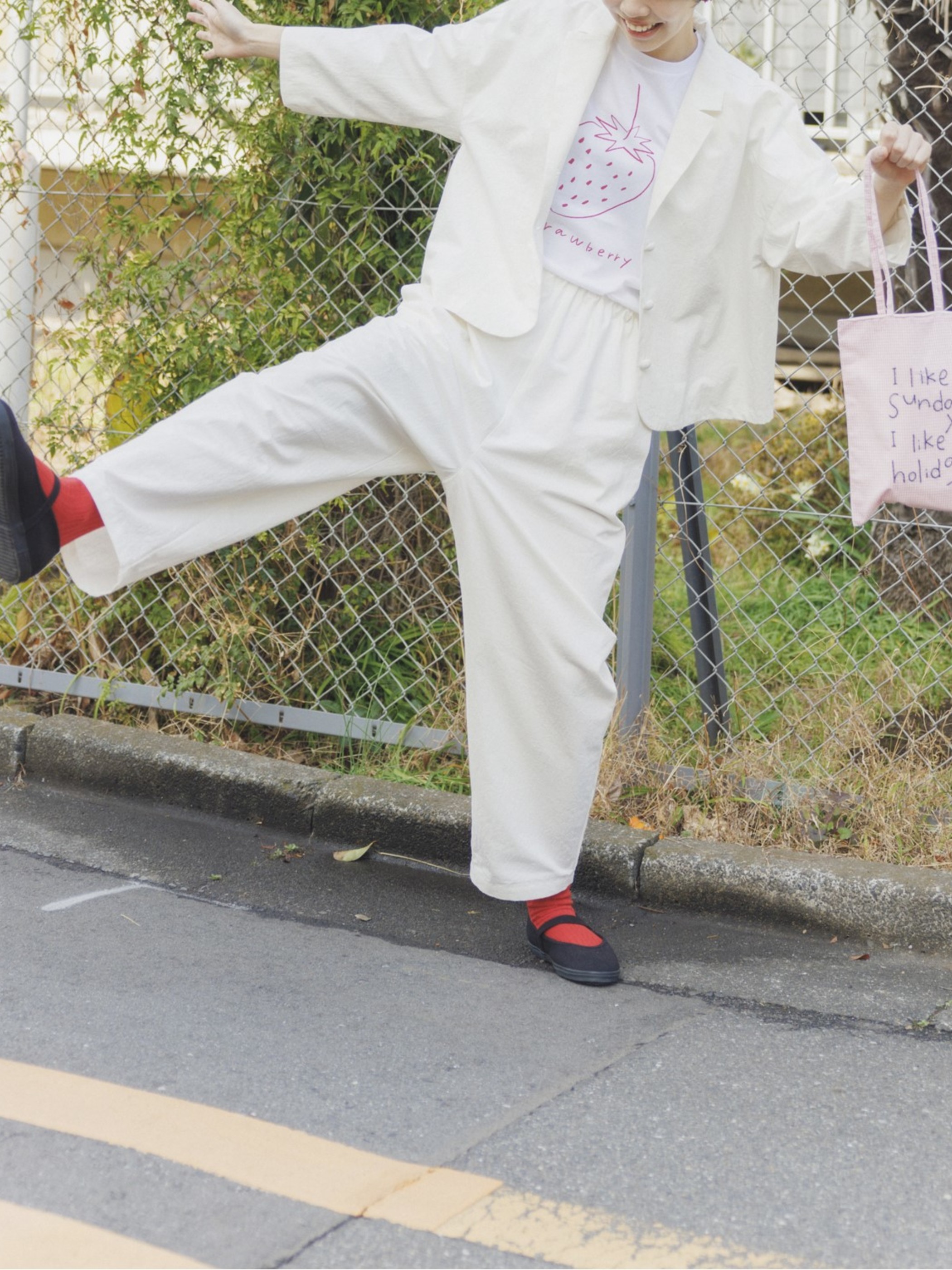 シルクネップテーパードパンツ