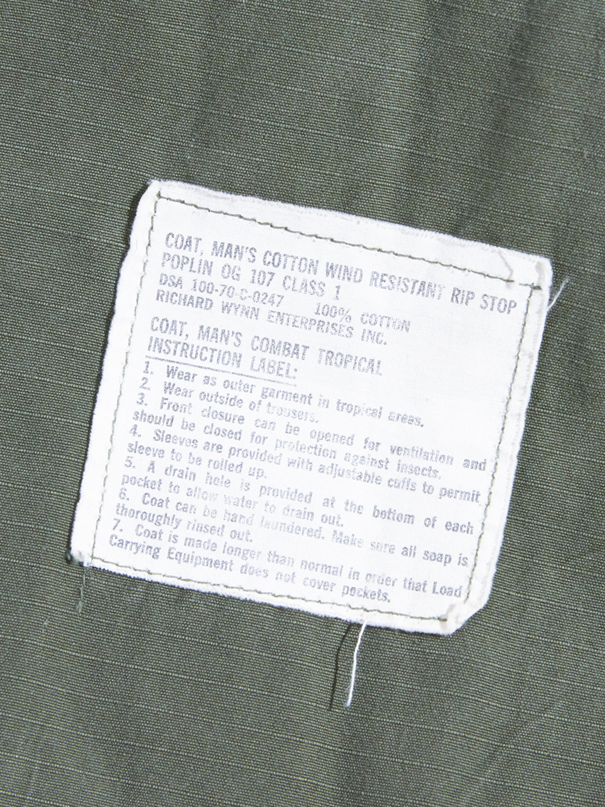 1970y "US ARMY" 5th jungle fatigue shirt -OLIVE-