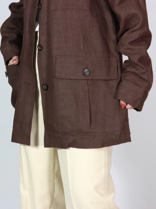 【Dead stock】Linen pocket design jacket