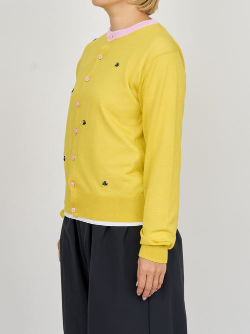 【受注商品】mini pandas summer cardigan・YELLOW×PINK