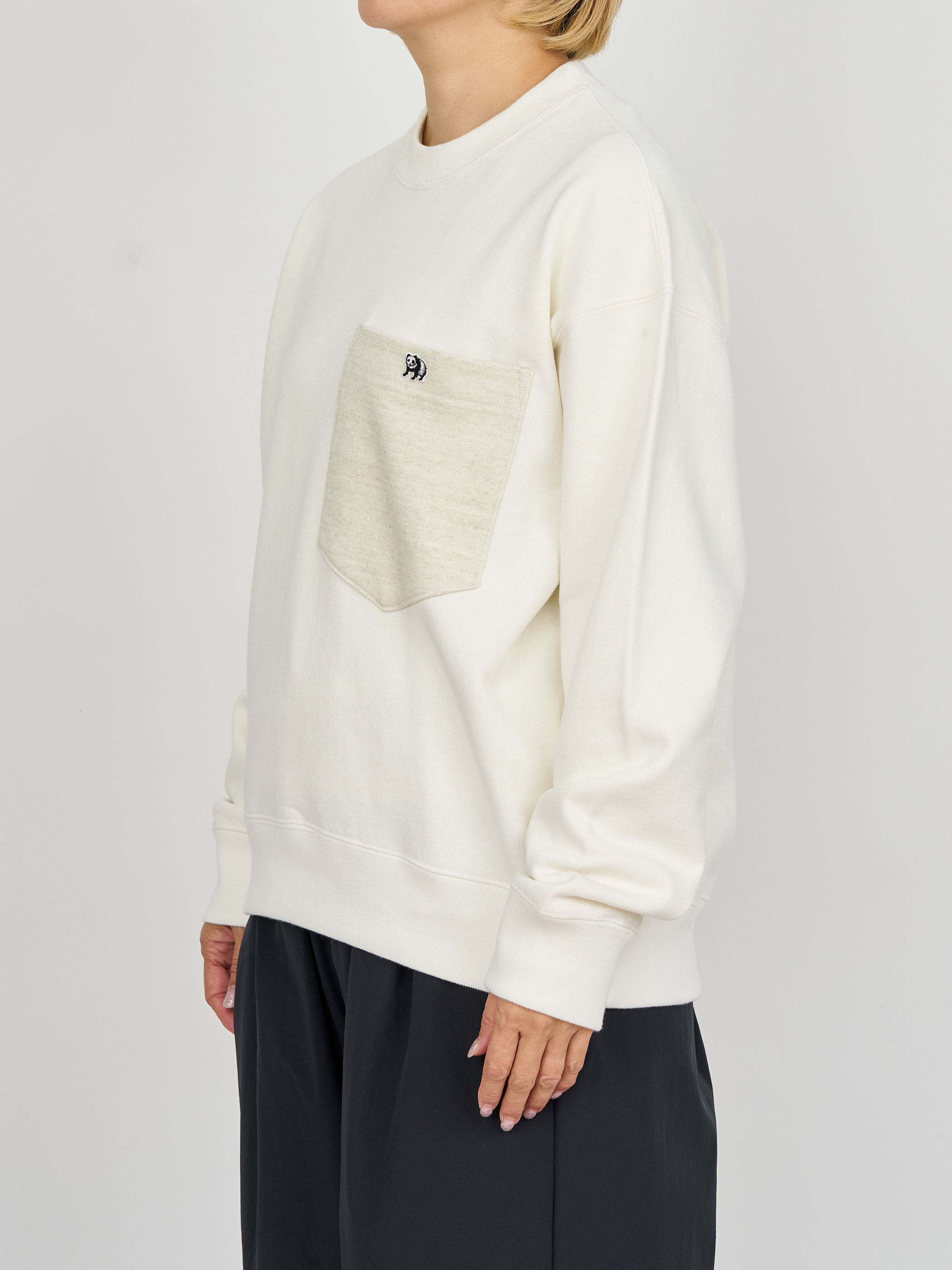 【受注商品】big pocket sweat shirt・WHITE