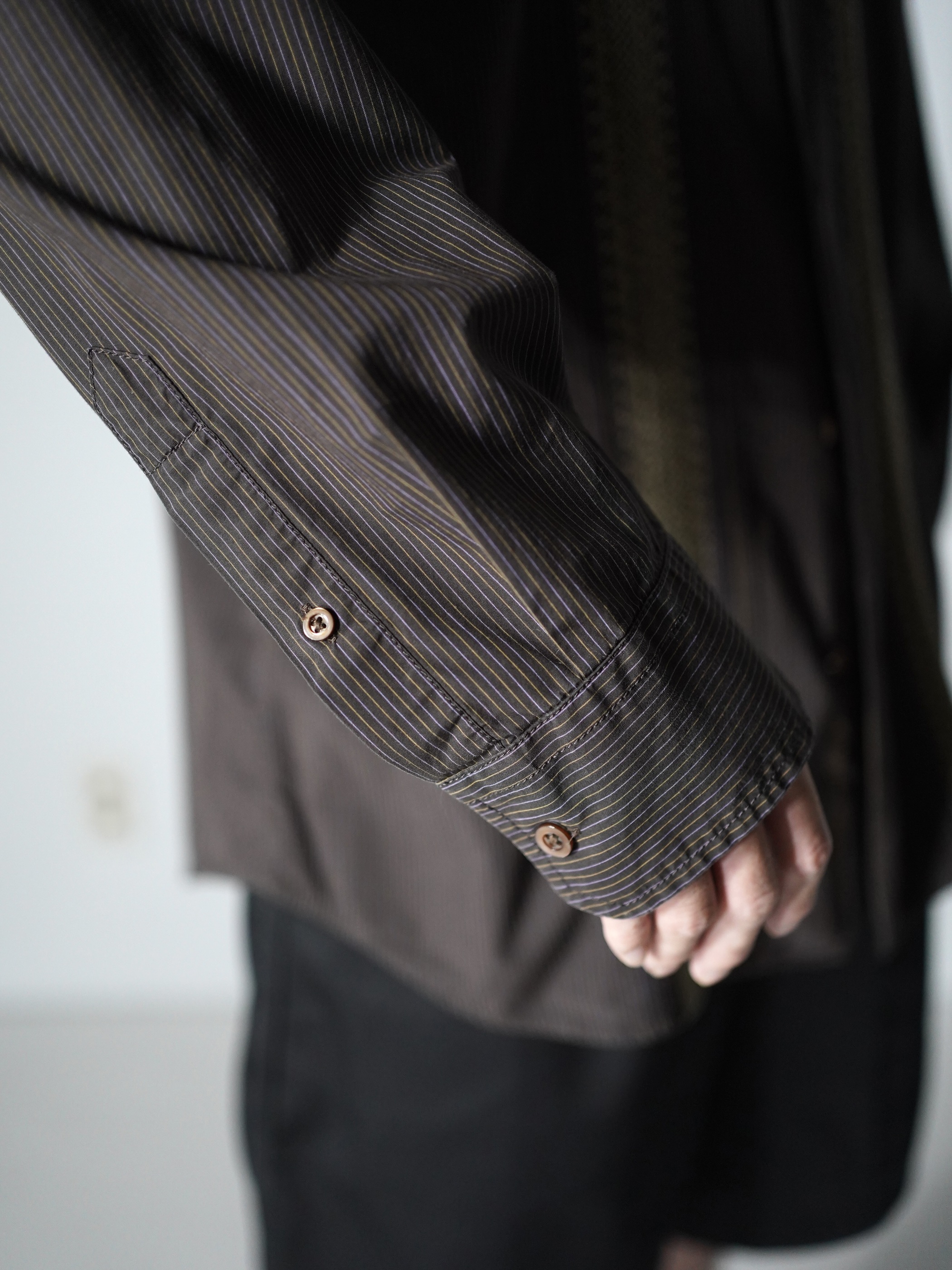 BANANA REPUBLIC Ethnic design cotton stripe L/S shirt