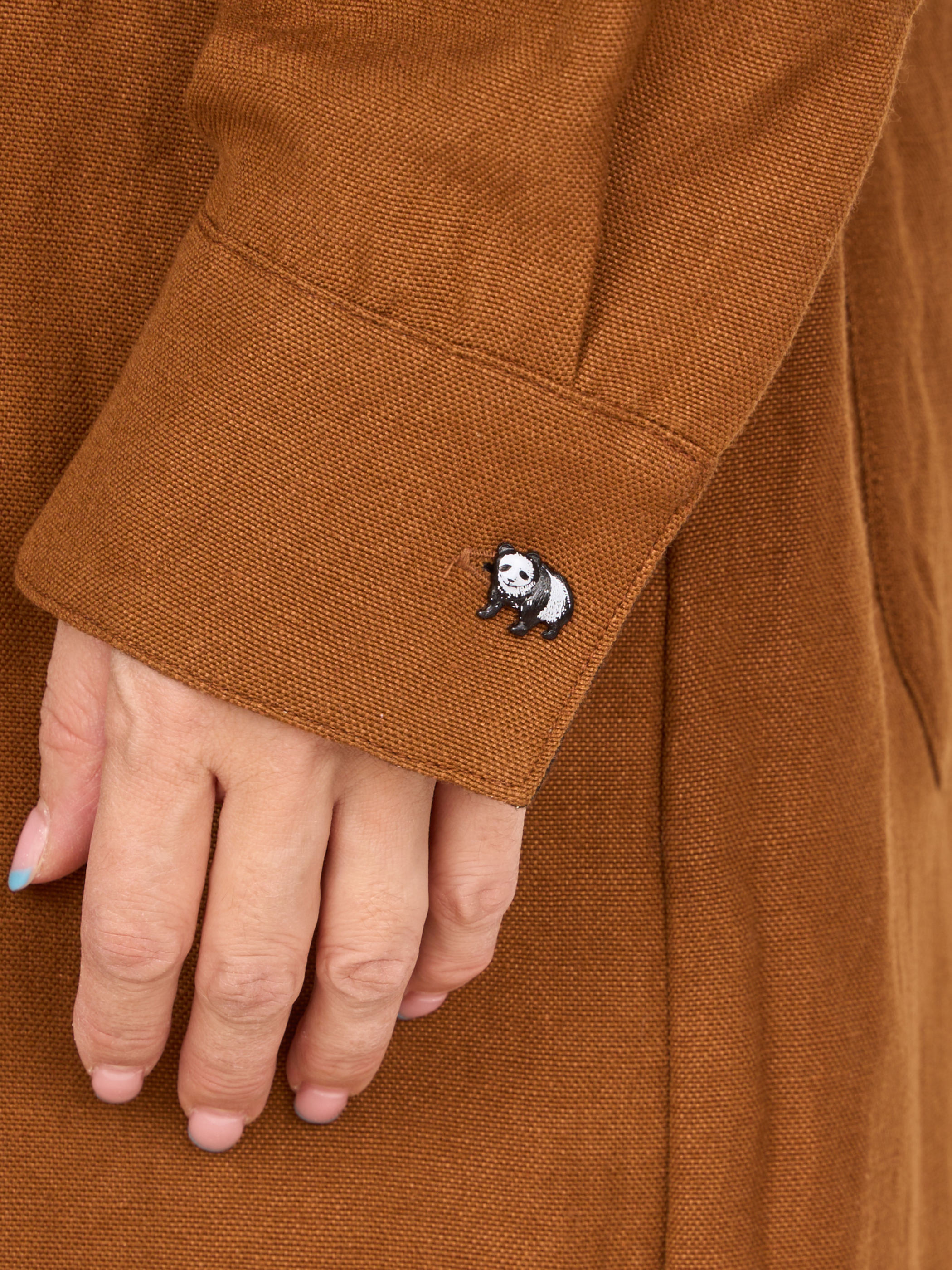 【受注商品】panda rompers・BROWN×BLACK