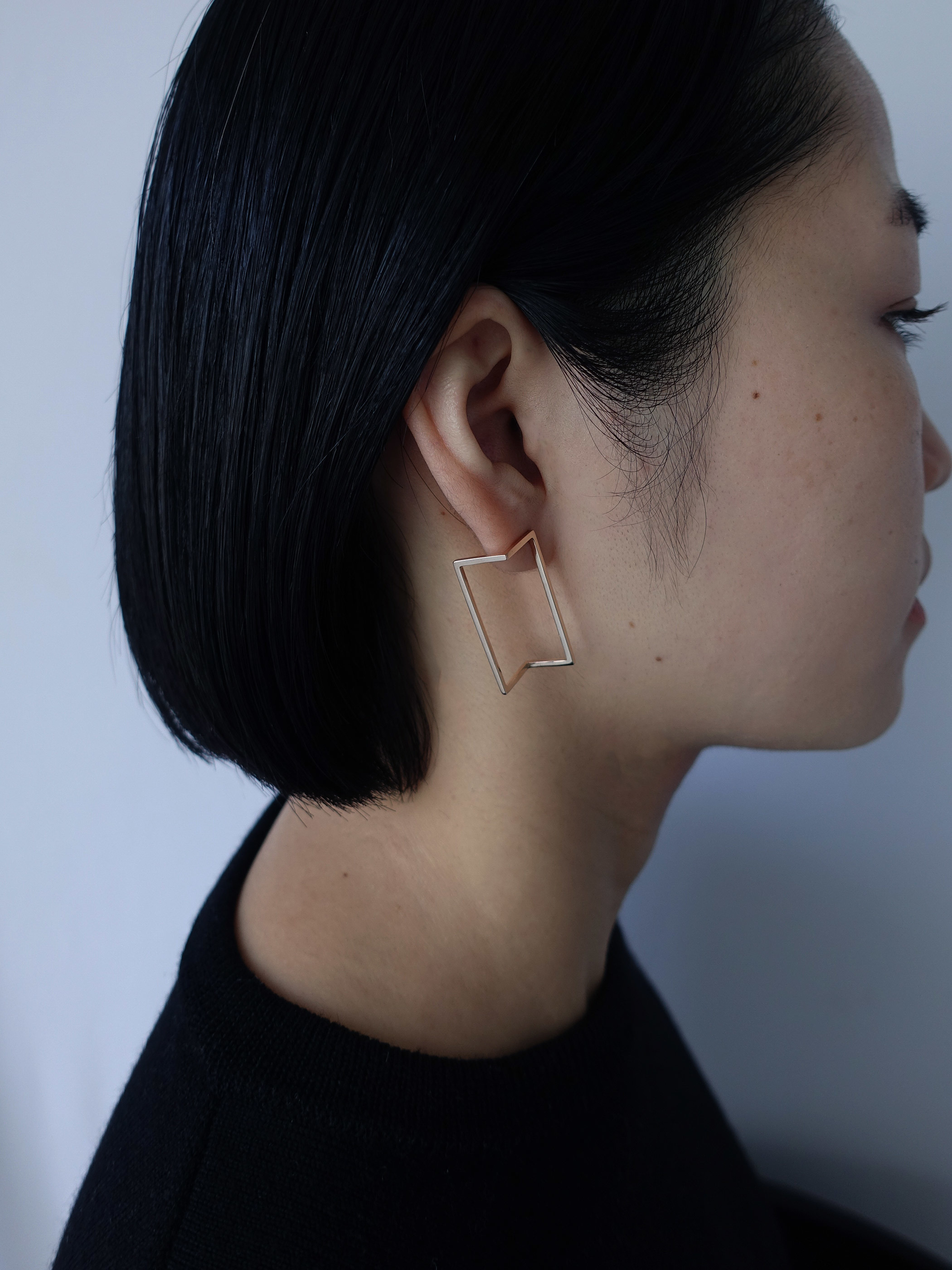 〈BREAK〉cuboid earring K10YG