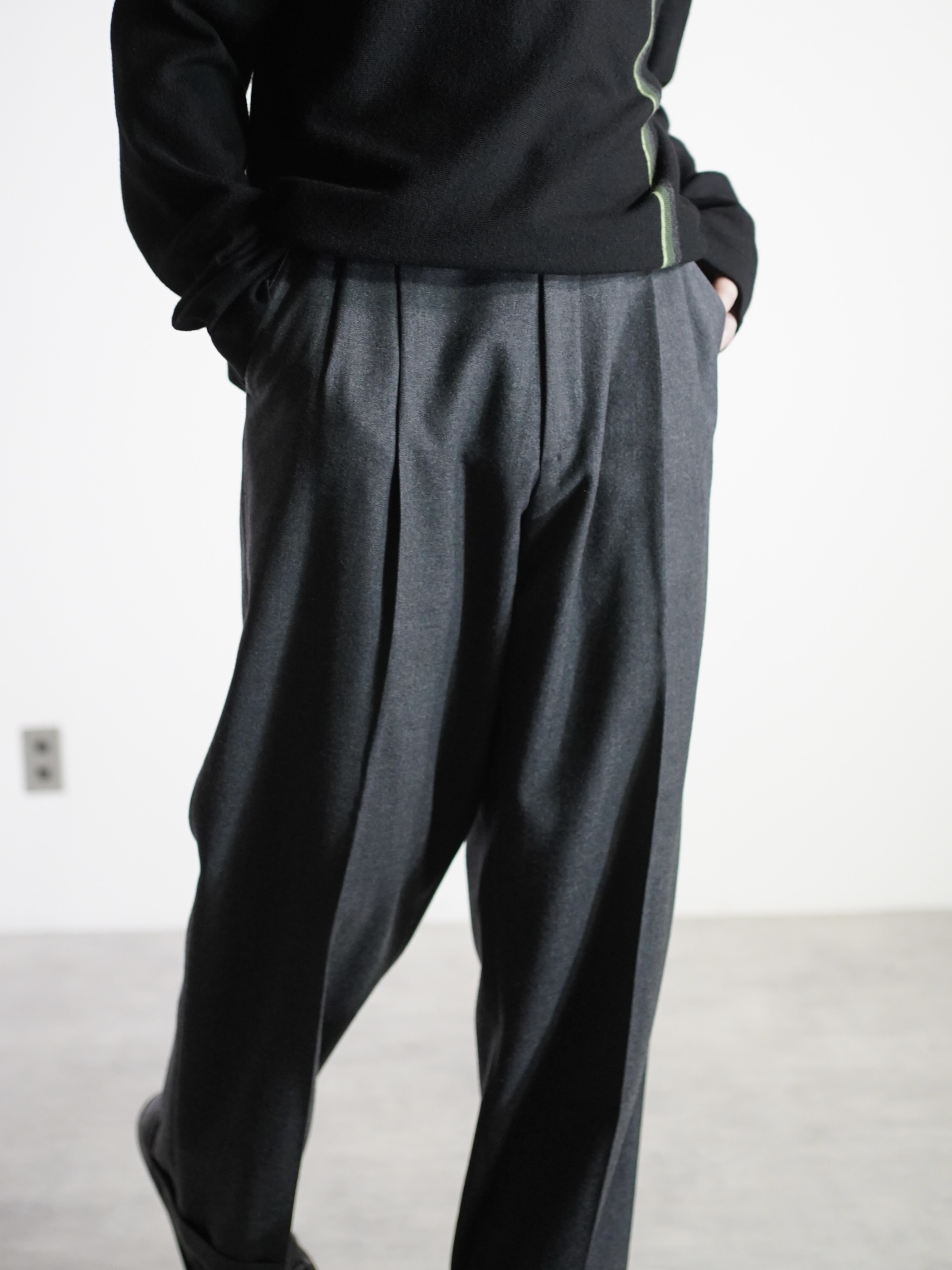 1980's METROPOLITAN VIEW for Litanus Pure virgin wool 2tuck dress trousers/Made in Italy