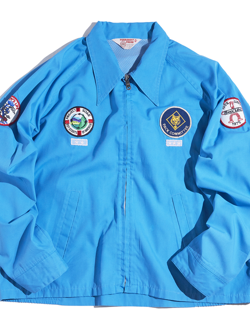 1970s "unknown" wappen custom drizzler jacket -SKY BLUE-