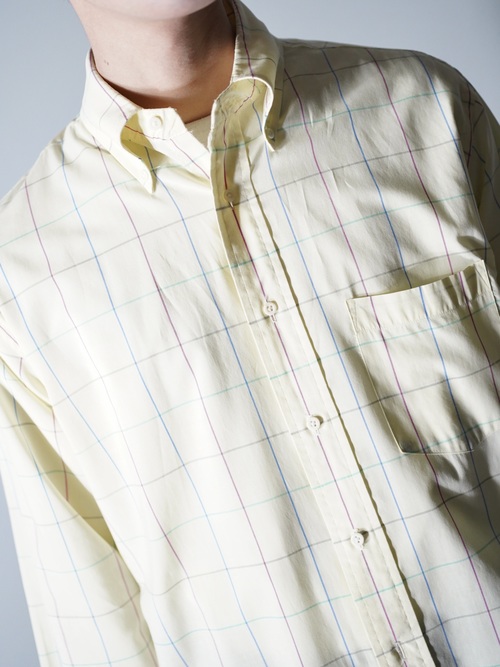 1990's LANDS' END B.D. Cotton dress shirt / Made in Hong Kong