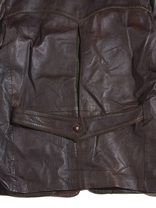 1980s "unknown" tyrolean style smooth leather jacket -DARK BROWN-